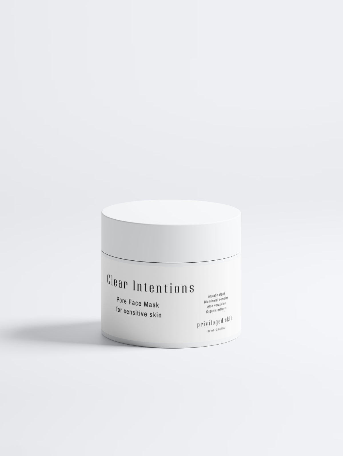 Clear Intentions reinigende Tonmaske mit weißer und grüner Tonerde gegen Mitesser, überschüssigen Talg und sichtbare Poren, cremige Gesichtsmaske ohne Austrocknen. Purifying clay face mask for blackheads oily skin and visible pores, creamy white and green clay mask for smoother clearer-looking skin.