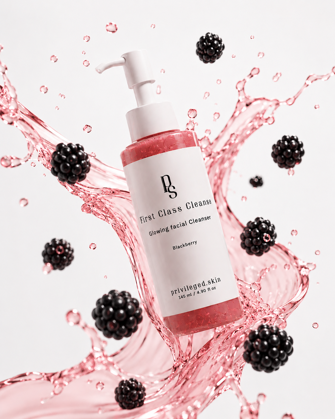 Luxuriöser Gesichtsreiniger für strahlende Haut mit Aloe Vera und Brombeerextrakt. Sanfter Daily Cleanser für normale und fettige Haut, entfernt Make-up, überschüssigen Talg und Unreinheiten ohne auszutrocknen. Luxury facial cleanser for glowing skin with aloe vera and blackberry extract. Gentle daily face wash that removes makeup and excess oil while maintaining skin hydration.