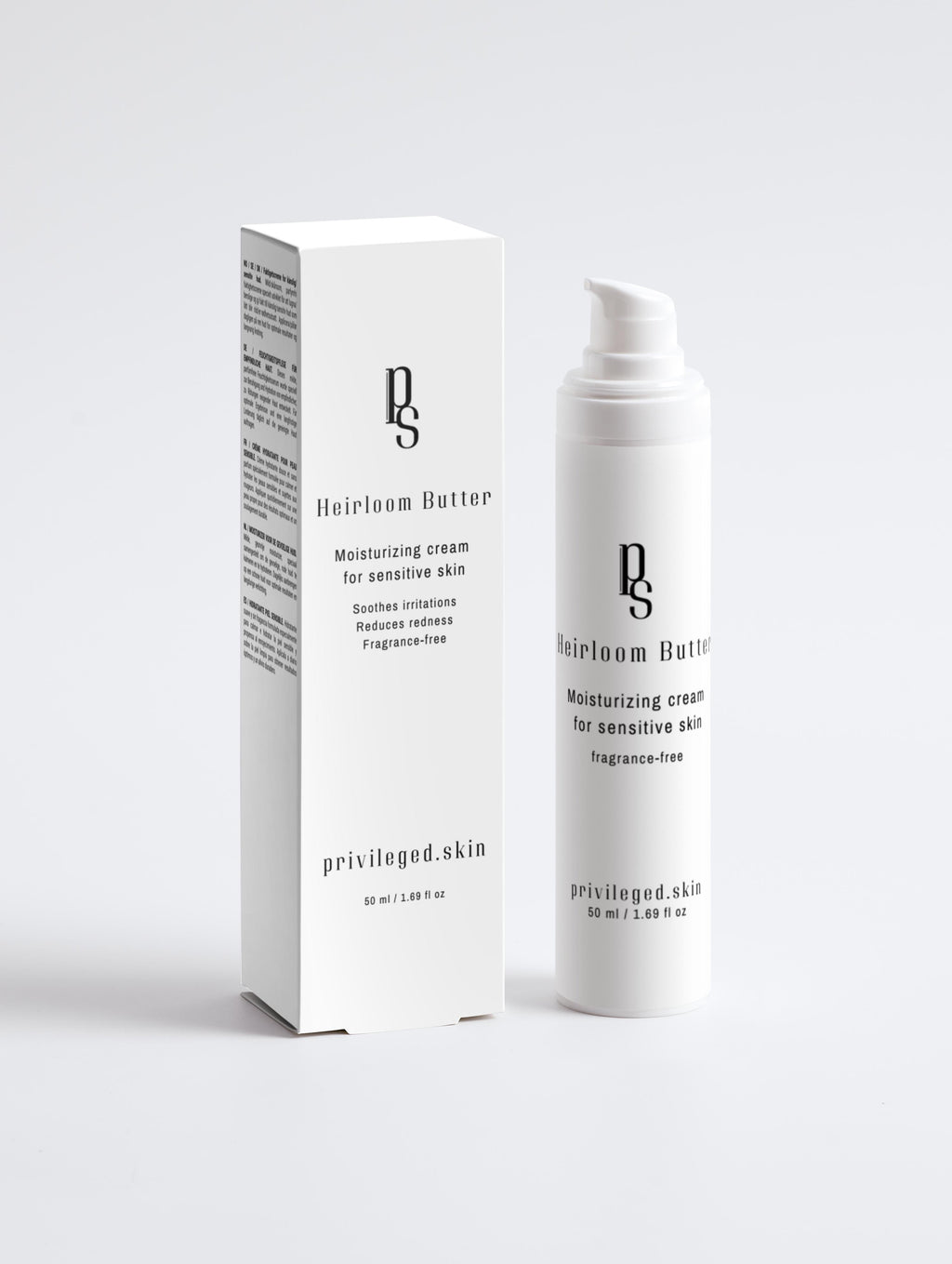 Heirloom Butter parfumfreie Feuchtigkeitscreme – reichhaltige Premium-Pflege für empfindliche und sensible Haut. Heirloom Butter fragrance-free moisturizer. Rich premium cream for sensitive and delicate skin.